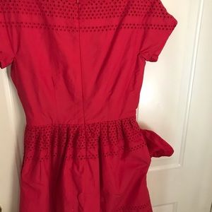 Red Eyelett Dress with pockets